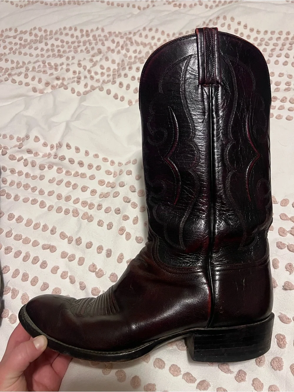 Lucchese Black Cherry Cowboy Boots Mens 9D